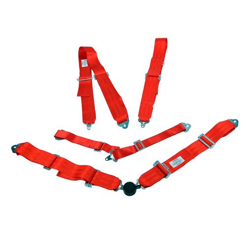 Cinturón 5 puntas simil Formula 1 Rojo