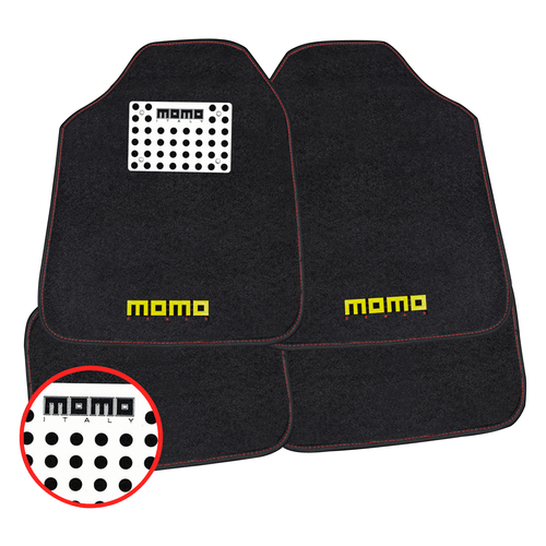 CUBRE ALFOMBRAS BOUCLE Y ALUMINIO MOMO NEGRO AMARILLO