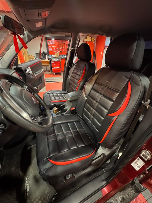 FUNDAS IMPORTADAS HR GTR CARBON NEGRO CON ROJO
