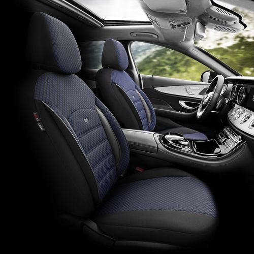 FUNDAS CUBRE ASIENTO IMPORTADAS GUZMAN SPORT PLUS NEGRO Y AZUL