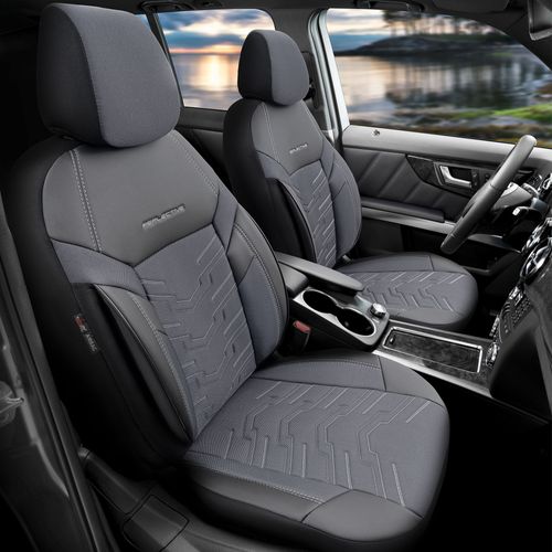 FUNDAS CUBRE ASIENTO IMPORTADAS GUZMAN REFLECTIVE NEGRO CON GRIS