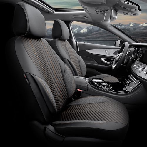 FUNDAS CUBRE ASIENTO IMPORTADAS GUZMAN ADVANCED NEGRO CON DORADO